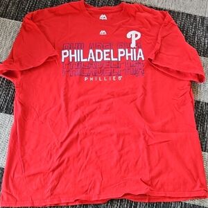 Majestic Red Philadelphia Phillies Short Sleeve Tee